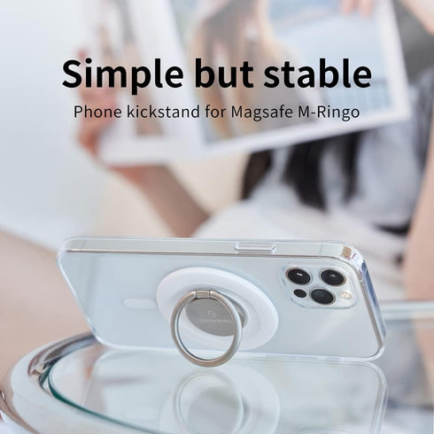 Sinjimoru Magnetic Cell Phone Ring, 360 Degree Rotation Finger Grip for Magnetic Ring Holder Compatible with iPhone 15