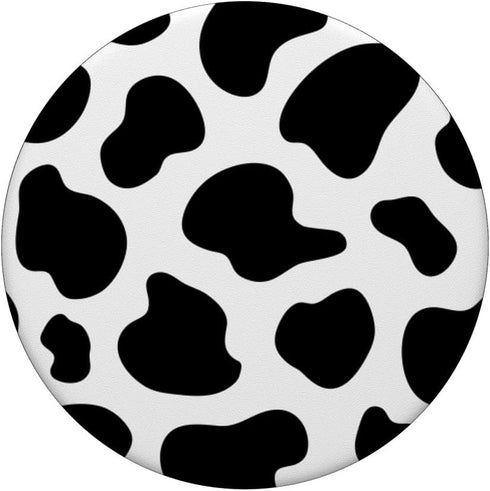 Cow Pattern Print PopSockets Standard PopGrip, Black White Design
