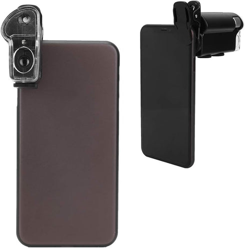 Oumefar Portable Clip Microscope, 60-100X Magnification Camera, LED Loupe for Observing