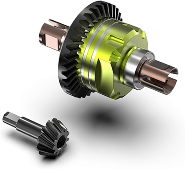 AMORIL Upgraded Aluminum Differential with 34T CNC Gear & 11T CNC Input Gear for Mini 1/10 Remote Control Truck