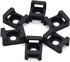 Black 9mm Cable Tie Mount Base Saddle Type Holder, Large Size 0.75 inch, Pack of 100, Screw Wire Bundle Holder