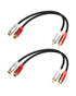 GELRHONR 2Pack RCA Extension Cable 1FT, Short 2RCA Male to 2RCA Female