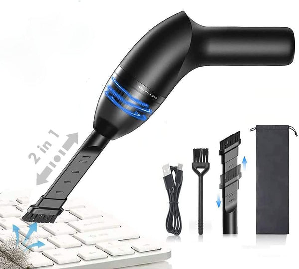 Keyboard Vacuum Cleaner Mini Rechargeable Cordless Vacuum, Desk Cleaner with LED Light for Dust, Hair, Crumbs