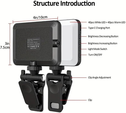 SHEGINEL Rechargeable Selfie Light & Phone Light Clip for iPhone - Phone LED Light with Adjustable Brightness, Perfect