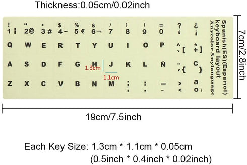 English Luminous Keyboard Stickers, Glow in The Dark Protective Film for Laptop PC Alphabet Button Layout