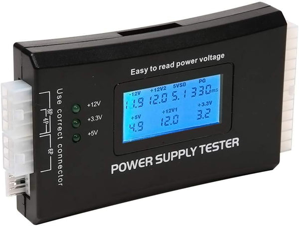 Power Supply Tester for PC Computer, LCD 20/24 Pin 4 PSU ATX BTX ITX SATA HDD Digital Tester