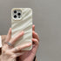 QLTYPRI Cute Wave Water Ripple Pattern Case for iPhone 12/12 Pro, Slim Soft Silicone TPU - Beige