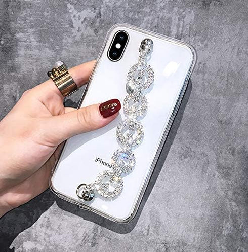 BONITEC Jesiya Clear Bracelet Case for iPhone Xs Max with 3D Glitter Sparkle Bling Strap