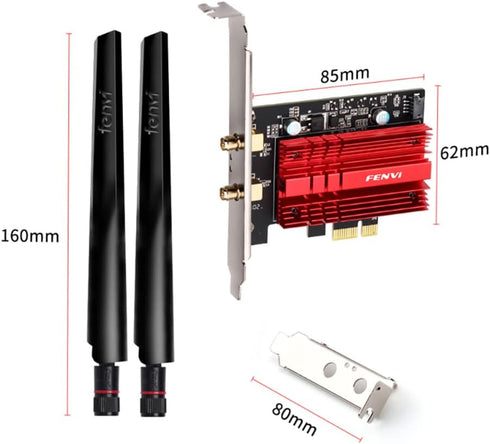 WiFi 6E AX210 PCI-E Card, BT5.2, 5400Mbps Tri-Band Wireless Network Adapter for Desktop PC, Windows 11/10