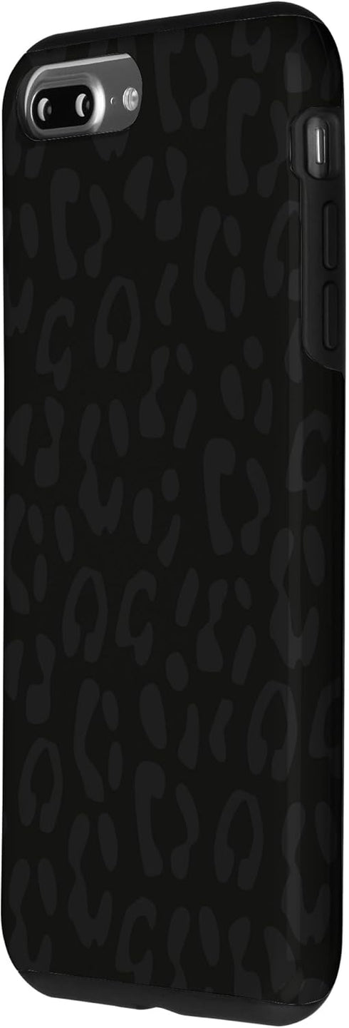 Black Leopard Print Protective Case for Women, iPhone 7 Plus/8 Plus, Cheetah Design