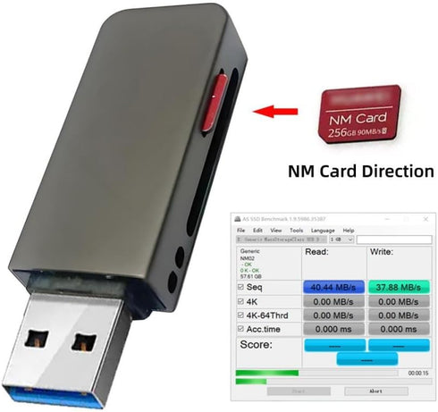 xiwai 3.0 USB to Nano Memory NM Card & SD Card Reader with Dual Port Writer for Camera & Laptop & Tablet & Mate Serial