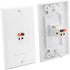 Premium Speaker Wall Plate, Spring Loaded Audio Wall Plate for Home Theater Wall Mount Speakers, 5 Pack White