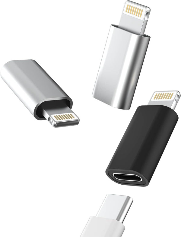 USB C to Lightning Adapter (3 Pack) - Fast Charge PD, Type-C Female to Lightning Male, Compatible with iPhone 13/12/11