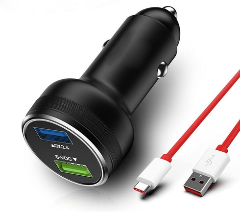 30W 65W Car Charger Compatible for Oneplus 13 12 11 10 9 Pro | Fast Car Charge for One Plus 7 6T 6 (Black)