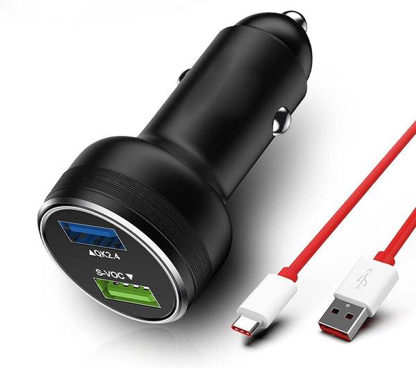 30W 65W Car Charger Compatible for Oneplus 13 12 11 10 9 Pro | Fast Car Charge for One Plus 7 6T 6 (Black)