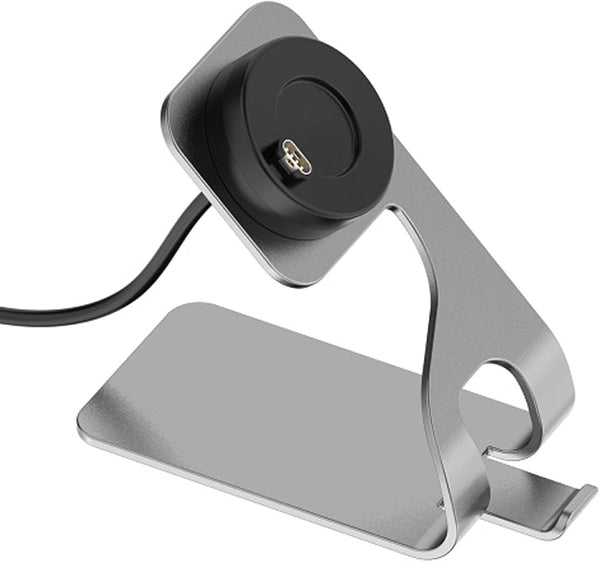 Metal Anti-Slipping Desktop Base Stand for Garmin Venu 3/Venu 3S/Vivoactiv 5 with Charging Dock Cable, Grey