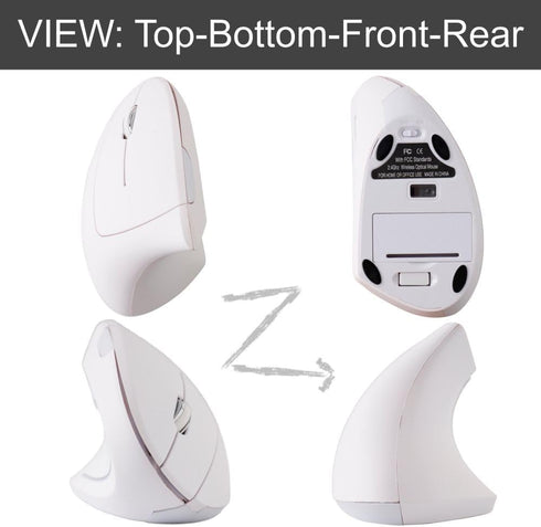 Left Handed Wireless Mouse – Ergonomic Vertical Design, Also for Gaming, Compatible with Windows/macOS, Laptop, PC,