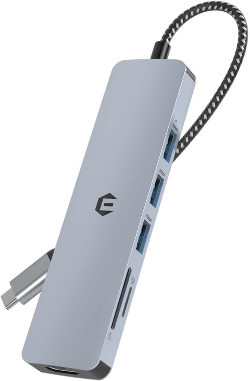 SUTOUG Type C Hub 6-in-1 Docking Station with 4K HDMI Adapter, USB 3.0/2.0