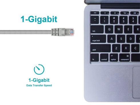Monoprice Cat5e 3ft Gray Crossover Patch Cable, UTP 24AWG, 350MHz, Snagless RJ45 Fullboot Series
