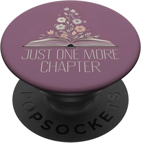 PopSockets Standard PopGrip Just One More Chapter Floral Reading Book Lover