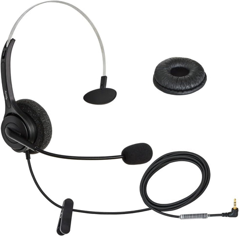 DailyHeadset 2.5 mm Jack Phone Headset On Ear Headphones for Cordless Landline Telephones