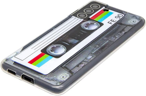 FAteam Case for Galaxy S21 Plus 5G - Shockproof Scratchproof TPU Soft Bumper Retro Cassette Tape Case