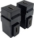 Qaoquda USB C Keystone Jack Inserts, 90 Degree USB 3.1 Type-C Female to Female Keystone Insert Adapters (2 Pack) - Black