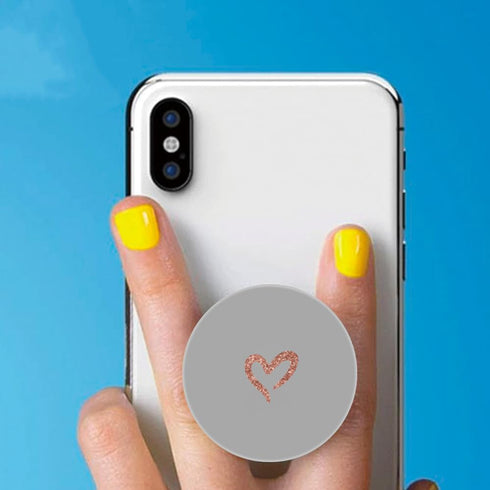 4 Pack Phone Grip, Cell Phone Holder for Smartphone, Finger Expanding Kickstand - Gray Rose Gold Purple Black Pink Heart