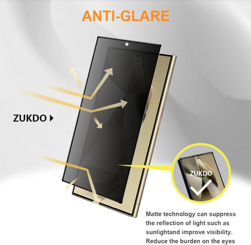 Samsung Galaxy S24 Ultra 6.8" Matte Privacy Screen Protector 2 Pack - Ultra-thin 0.2mm, Anti-glare, Anti-spy,
