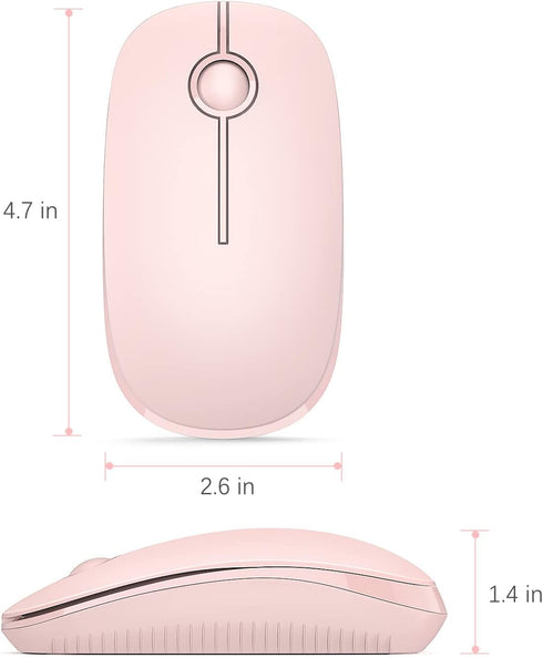 Unipows Wireless Mouse, 2.4G Slim Portable Computer Mouse with Nano Receiver, Less Noise Optical Mice for Notebook, PC,