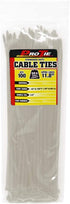 Standard Duty Self-Locking Nylon Cable Wire Ties, 11.8-Inch, 100-Pack, 50 lbs. Tensile Strength by Pro Tie