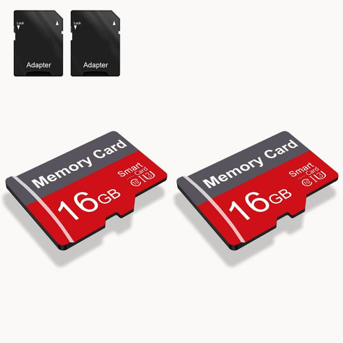 Yicunxin 2 Pack Memory Card 16GB with Adapter, High Speed TF Card, UHS-I