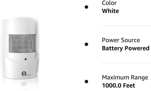 Driveway Alarm Wireless Outside, 1by one Motion Sensor Alarm 1000 FT Range for Home Security with Weatherproof Sensor