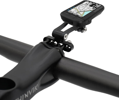 Thinvik Out-Front Extended Bike Computer Mount for Wahoo, Adjustable Angle Combo Mount for Elemnt Mini, Bolt, Roam