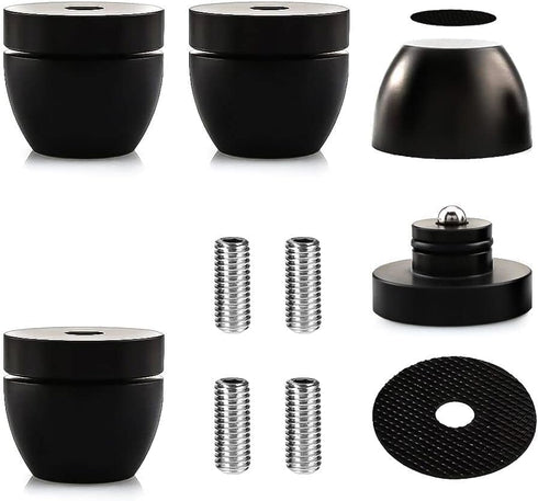 Tertullus 4 Pcs Ball Beads Speaker Isolation Feet, Audio Shock Absorber Subwoofer Isolation Pads 33×30 (Black)