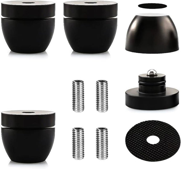 Tertullus 4 Pcs Ball Beads Speaker Isolation Feet, Audio Shock Absorber Subwoofer Isolation Pads 33×30 (Black)