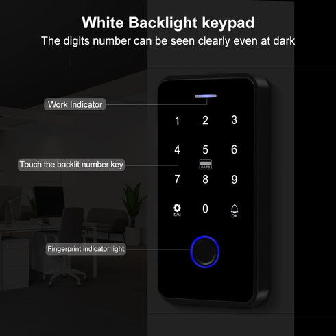 NFC Bluetooth Tuya Access Controller, IP68 Waterproof RFID Keypad Fingerprint Smart Lock System