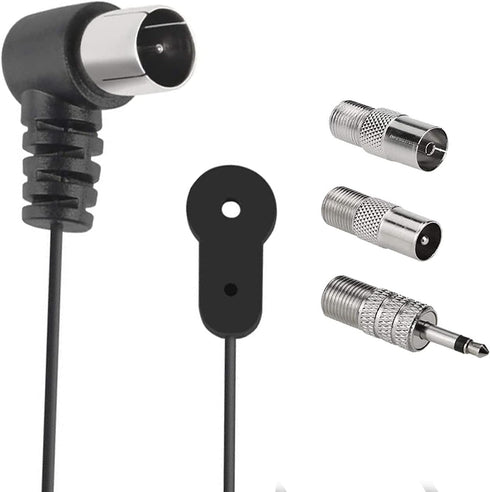 FM Antenna for Indoor Stereo Receiver 75 Ohm FM Radio Antenna with Adapter for FM Radio Bluetooth Stereo Receiver Music System Indoor Digital HD Radio