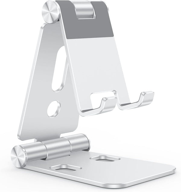 OMOTON Foldable Cell Phone Stand, C4 Portable Aluminum Holder, Adjustable Dock for iPhone 14/13/12/11 Pro Max, Samsung