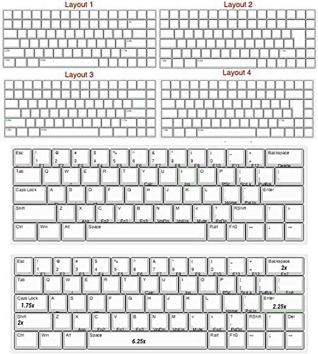 NPKC ABS 84 64 Key OEM ANSI ISO Keyset, 1.5mm Thickness Shine Through for YMD75 KBD75
