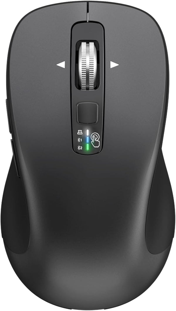 CITLLA Wireless Bluetooth Mouse (USB + BT1 + BT2), Full Size Mouse, 4-Way