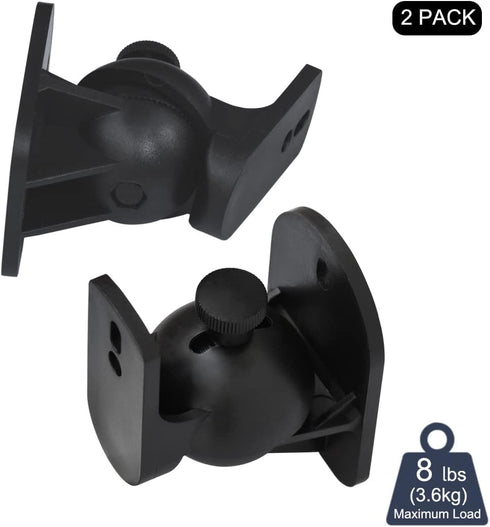 Speaker Wall Mount Brackets, Universal Mount for Surround Sound Speakers, 2 Pack for Home Theater