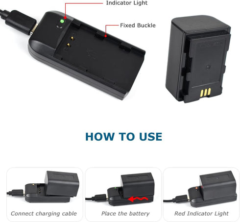 KOQINVIZ NP-FV5 NP-FV5 3.7V 2000mAh Plus Battery Charger + Rechargeable Lithium Battery - Video Camera Camcorder
