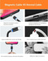 10pcs Magnetic Charging Cable, Short USB Cables (0.6~0.8ft, 2.4A Max), Nylon Braid, Compatible with Charger Stations &
