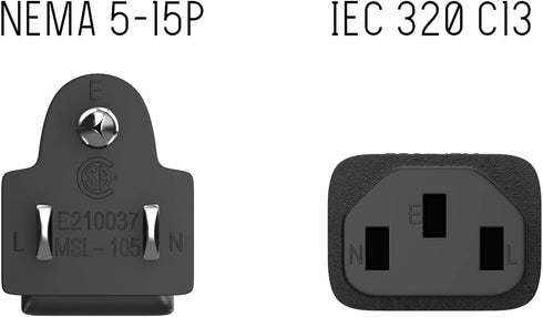 Cable Leader 10ft 18 IEC320 C13 5-15P, AWG Universal Power Cord to NEMA Extension Power Cord, Compatible
