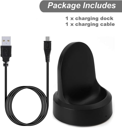 Emilydeals Gear S3 Charger, Replacement Charging Cradle Dock for Samsung Gear S3 Classic/Frontier Smart Watch (Black)