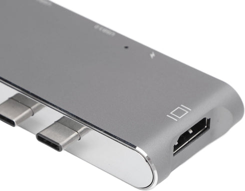 goodstumbler 6 2 4K USB3.0 in USB C Hub: Universal Compatible with MacBook, Aluminum Alloy Design, Plug and Play Dual