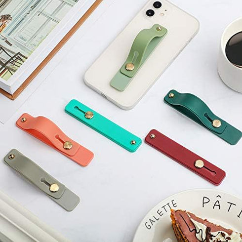 Weewooday 12 Pieces Phone Grip Strap, Telescopic Finger Strap Holder for Smartphone Tablets (Soft Colors)