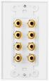 4 Setup DIYTECH Speaker Wall Plate, Home Theater Wall Plate, Gold Plated Binding Posts, for Home Theater
