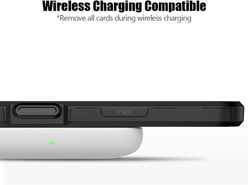 Nvollnoe 16 6.9 inch(Black) Compatible with iPhone Pro Max Case with Card Holder Dual Layer Heavy Duty Protective